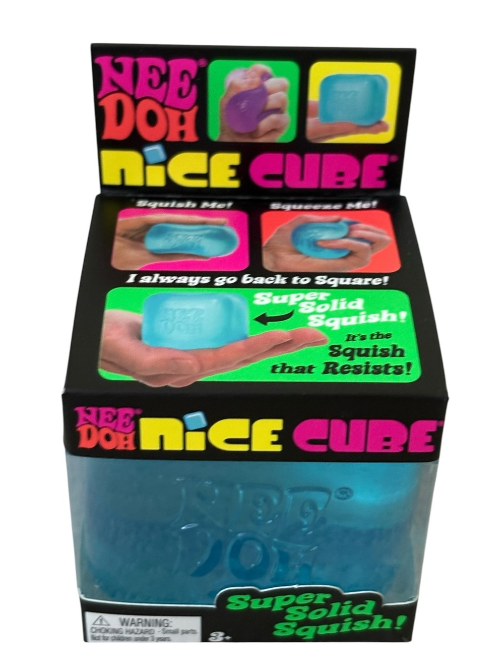 Needoh Schylling NEW NIB Nice Cube Blue Squishy Authentic Sensory Fidget